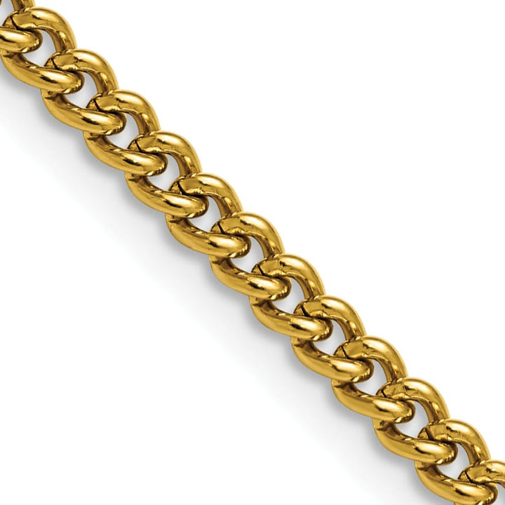 Chisel Stainless Steel Yellow Finish Finish 4mm Round Curb Chain