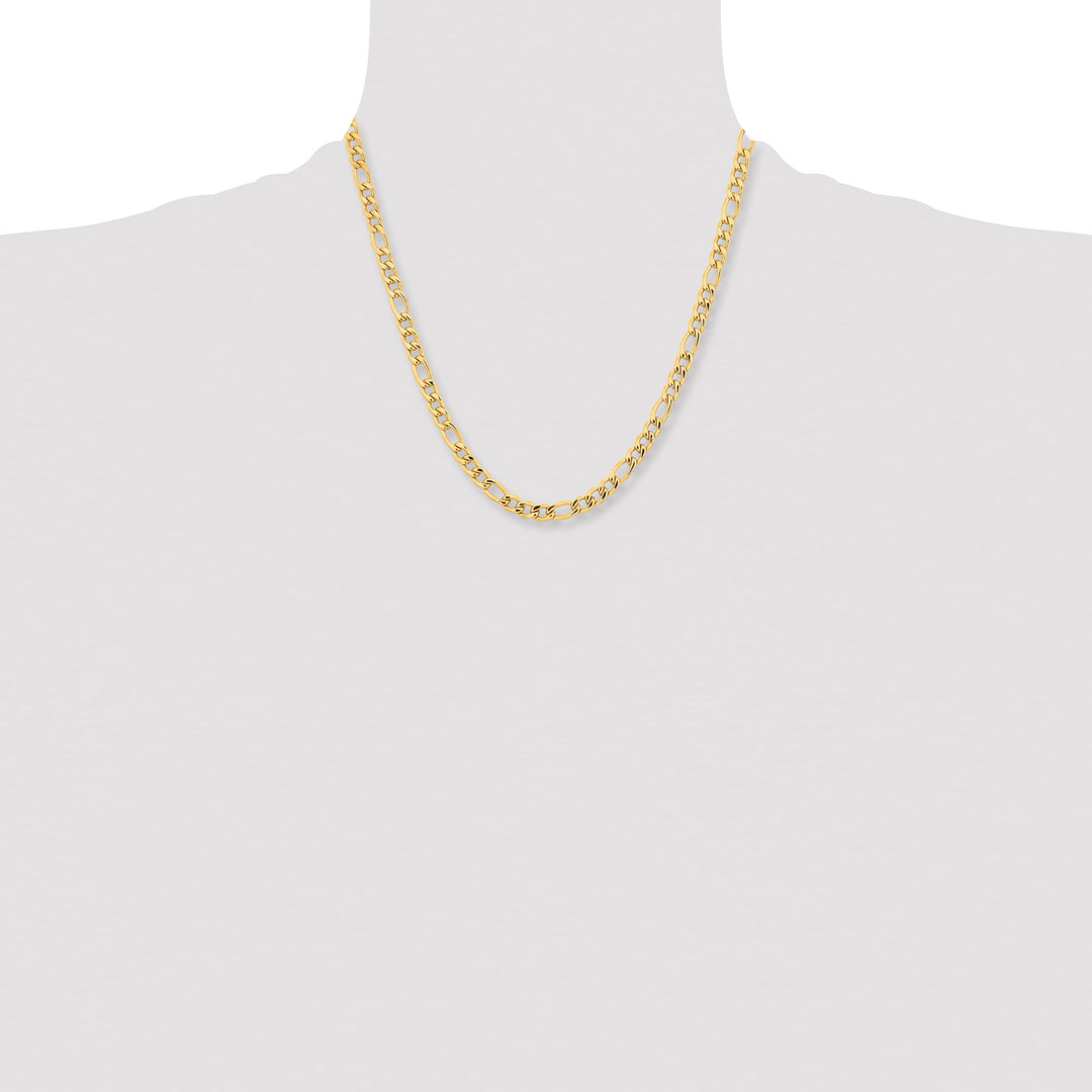 Chisel Stainless Steel Yellow Finish Finish 6.3mm Figaro Chain