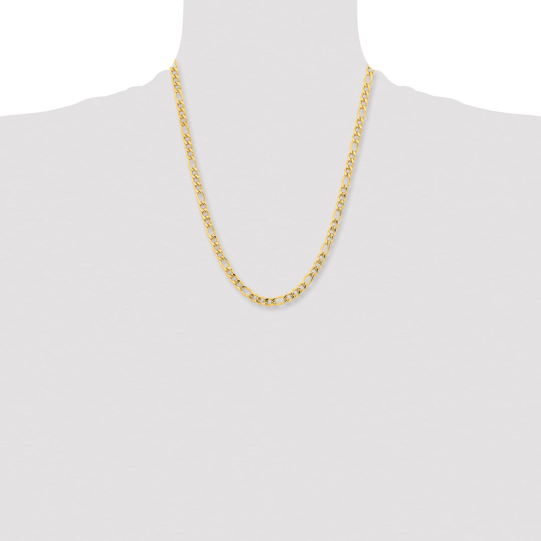 Chisel Stainless Steel Yellow Finish Finish 6.3mm Figaro Chain