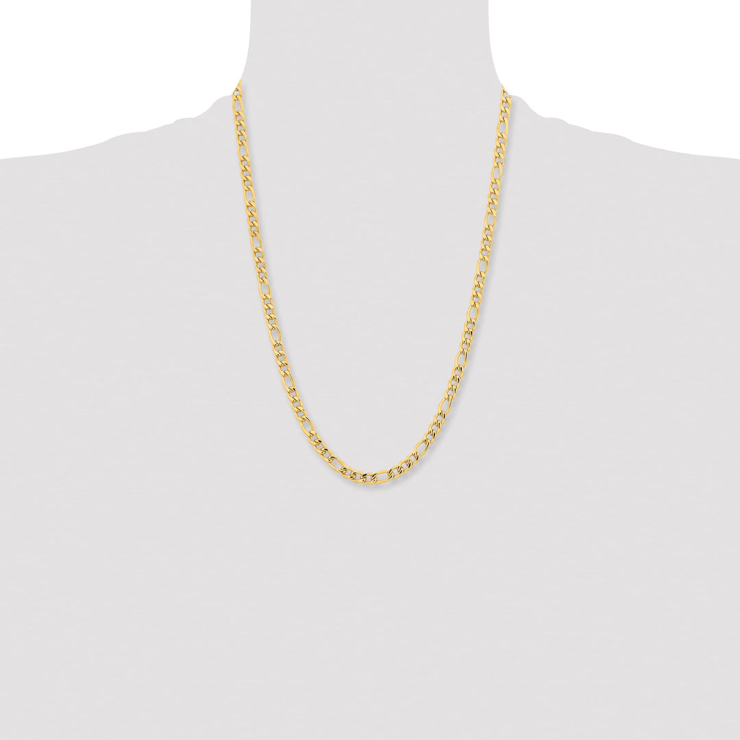 Chisel Stainless Steel Yellow Finish Finish 6.3mm Figaro Chain