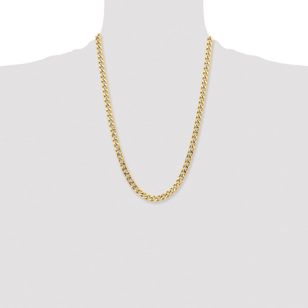 Chisel Stainless Steel Yellow Finish Finish 7.5mm Curb Chain
