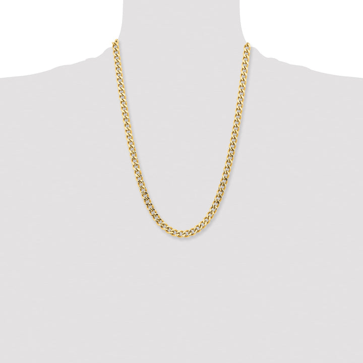 Chisel Stainless Steel Yellow Finish Finish 7.5mm Curb Chain