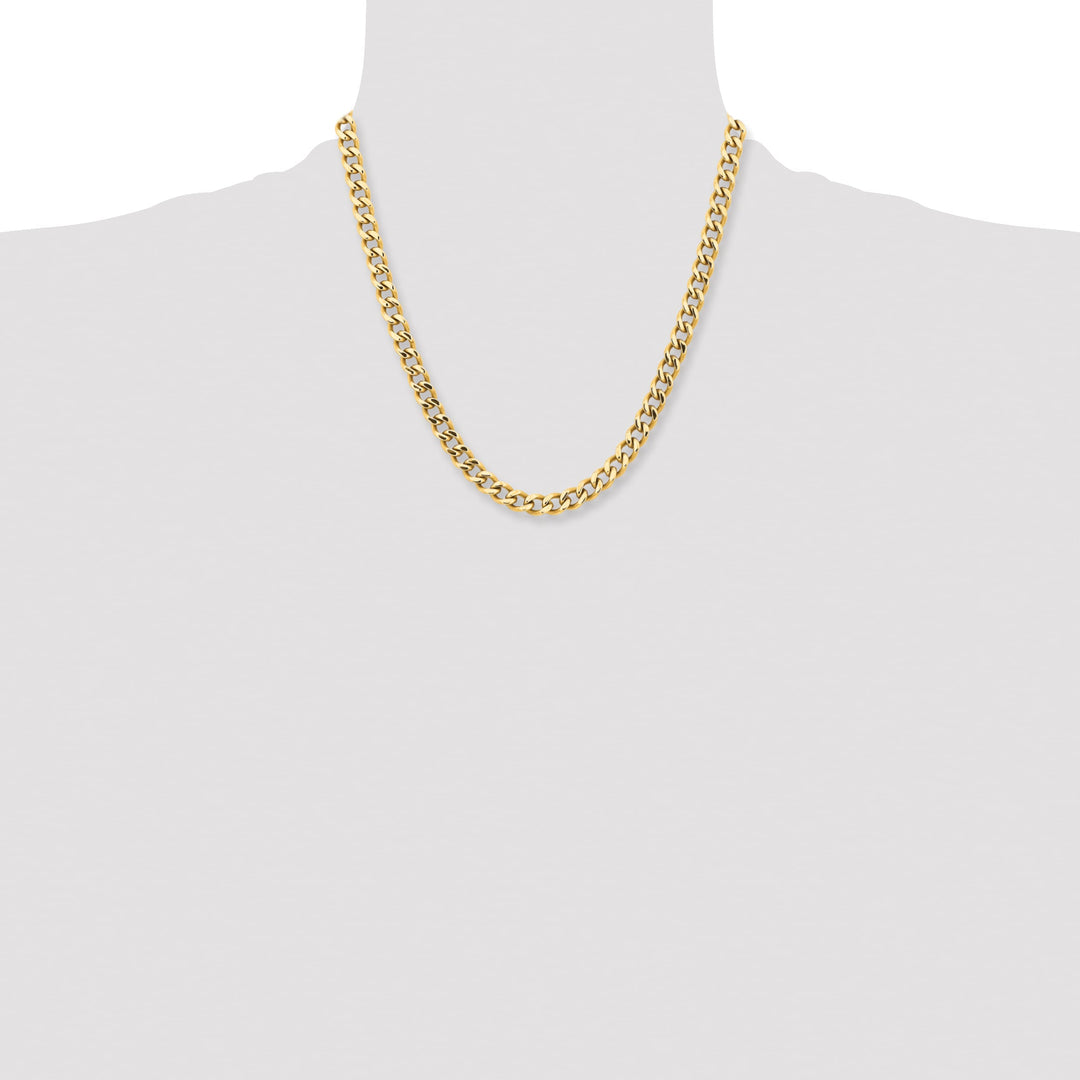 Chisel Stainless Steel Yellow Finish Finish 7.5mm Curb Chain