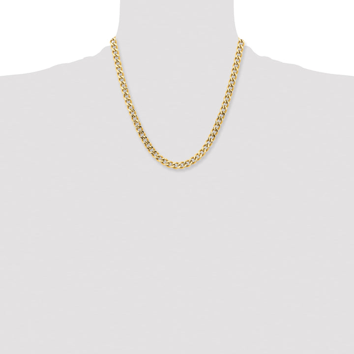Chisel Stainless Steel Yellow Finish Finish 7.5mm Curb Chain