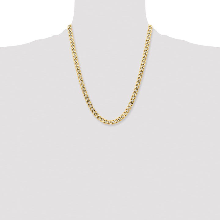 Chisel Stainless Steel Yellow Finish Finish 7.5mm Curb Chain