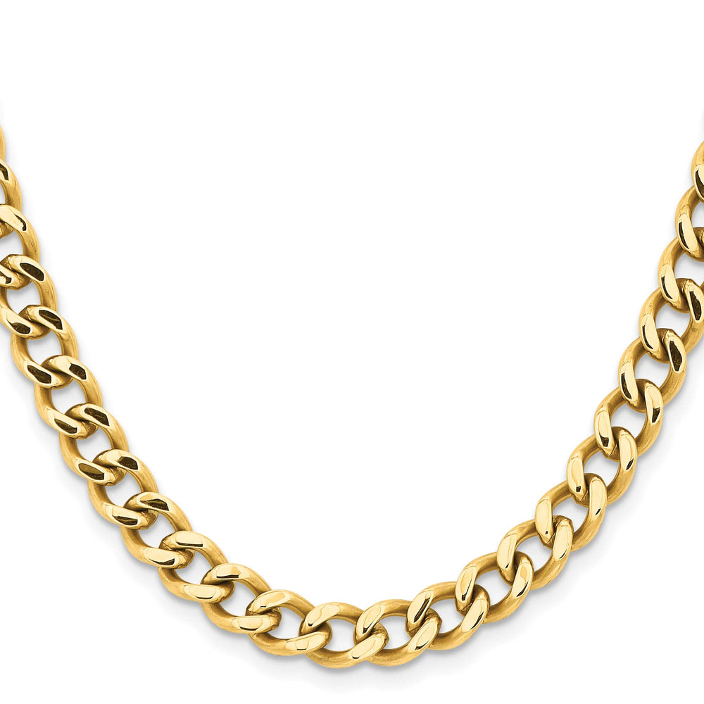 Chisel Stainless Steel Yellow Finish Finish 7.5mm Curb Chain