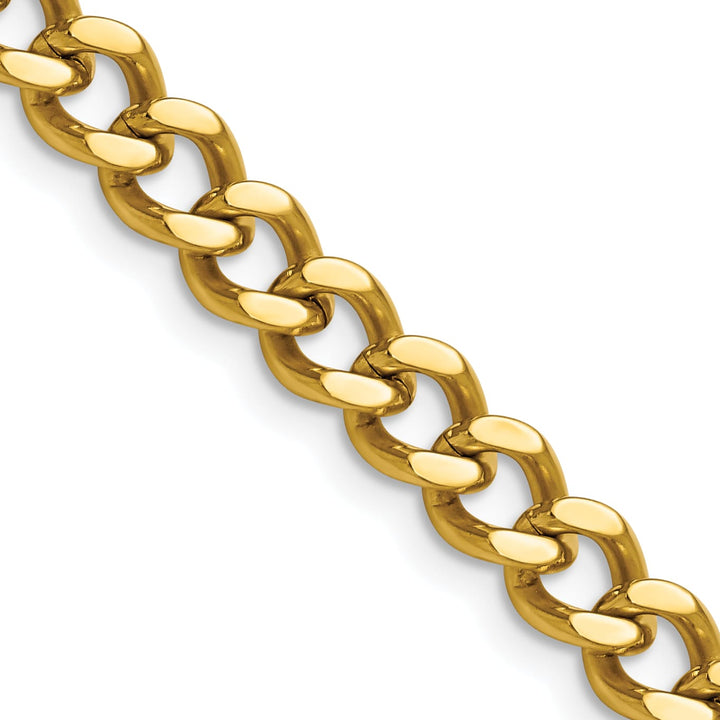 Chisel Stainless Steel Yellow Finish Finish 7.5mm Curb Chain