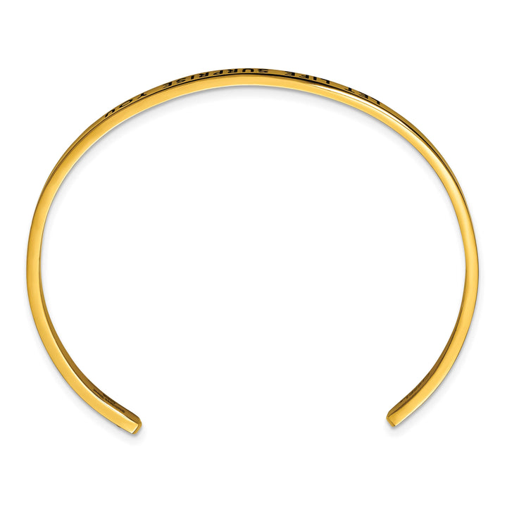 Chisel Stainless Steel Yellow IP-plated and Enameled Crystal LET LIFE