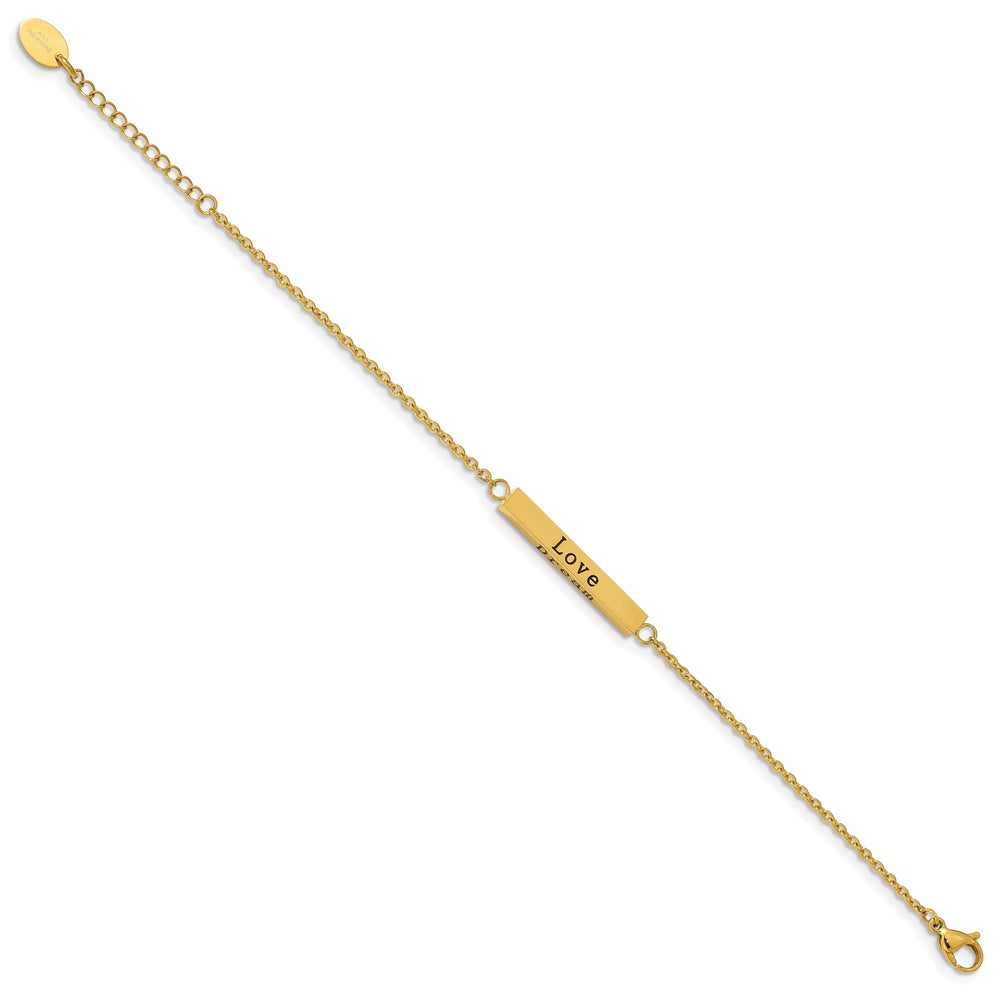 Chisel Stainless Steel Yellow IP-plated with CZ LOVE Dream Laugh