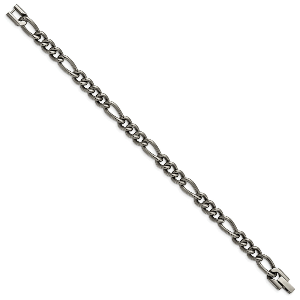 Chisel Titanium 7mm Figaro Bracelet 8.5 Inch