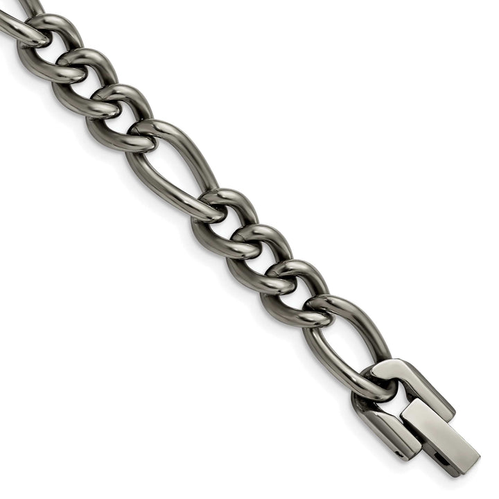 Chisel Titanium 7mm Figaro Bracelet 8.5 Inch