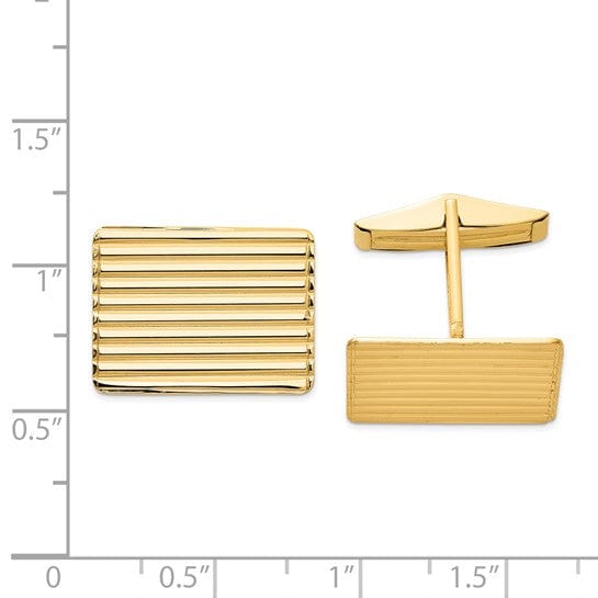 Lovely Rita's Cuff Links 14k Yellow Gold Solid Rectangular Cuff Links