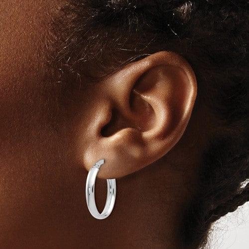 Lovely Rita's Earrings 10k Polished Finish White Gold Hoop Earrings
