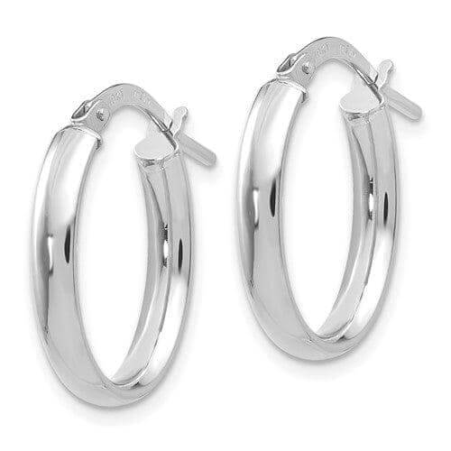 Lovely Rita's Earrings 10k Polished Finish White Gold Hoop Earrings