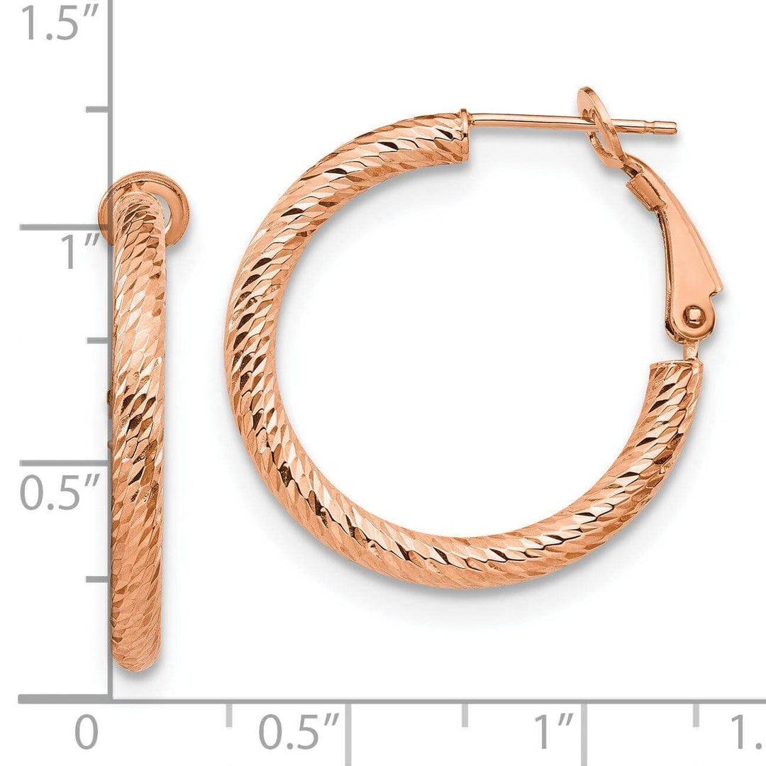 Lovely Rita's Earrings 10k Rose Gold Omega Back Hoop Earrings