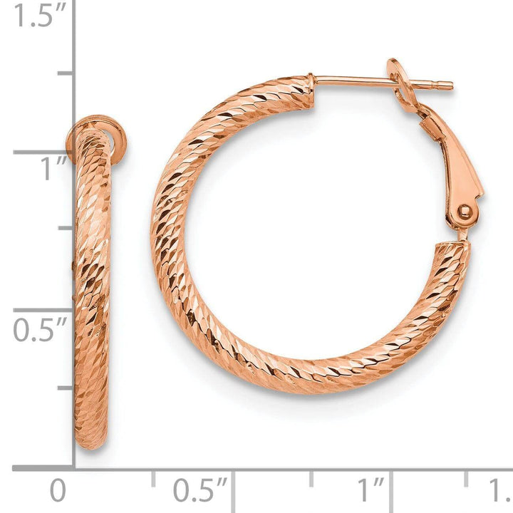 Lovely Rita's Earrings 10k Rose Gold Omega Back Hoop Earrings