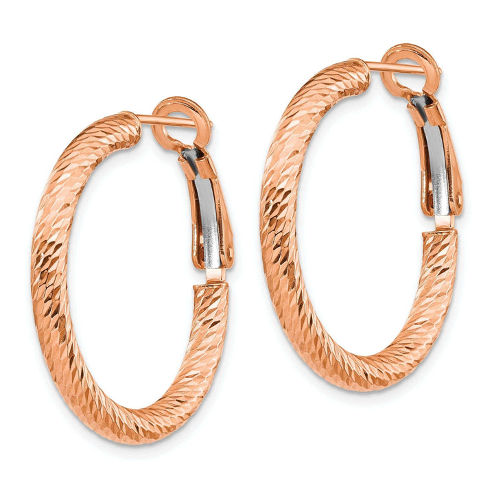 Lovely Rita's Earrings 10k Rose Gold Omega Back Hoop Earrings