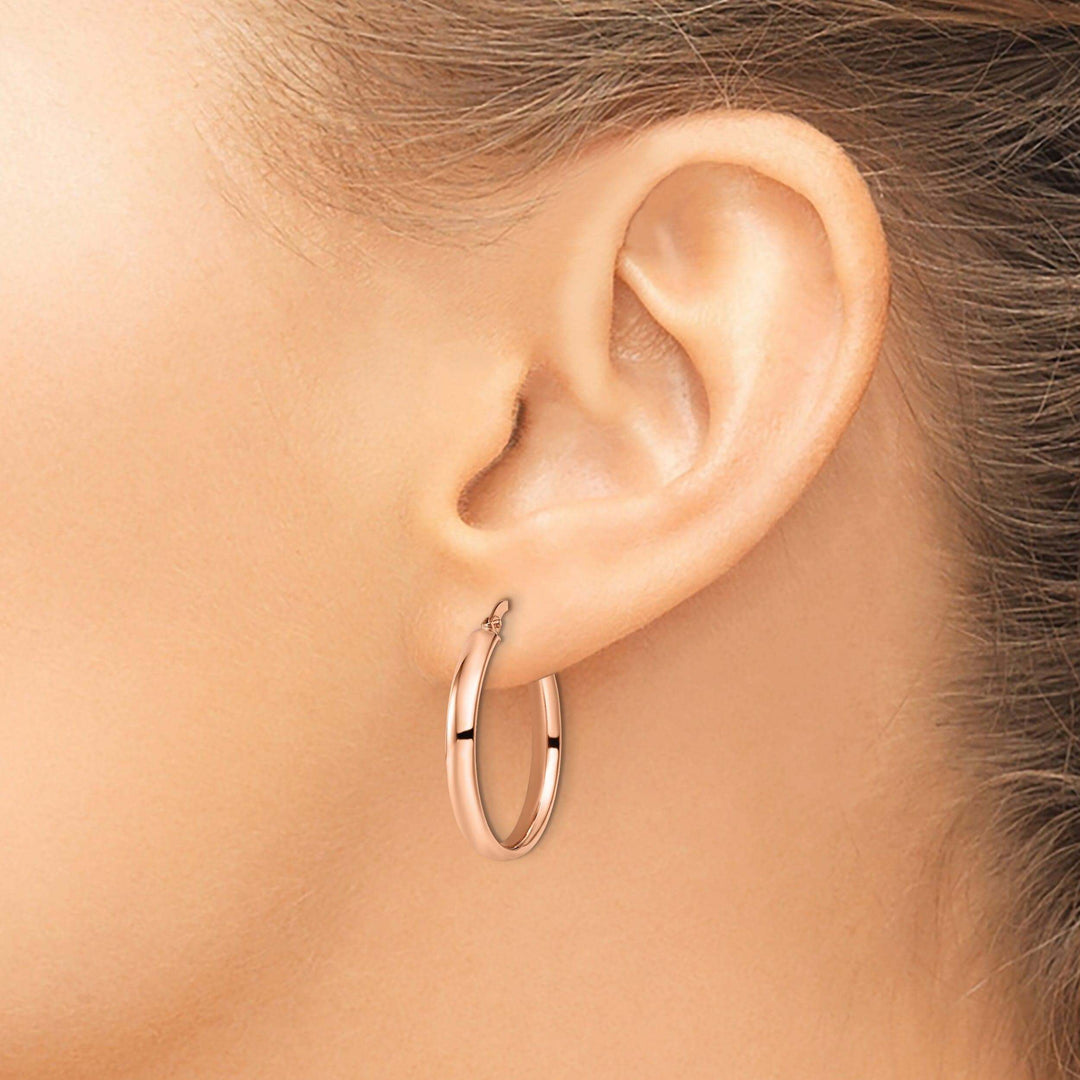 Lovely Rita's Earrings 10k Rose Gold Polished Finish Hoop Earrings