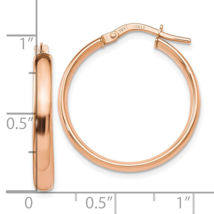 Lovely Rita's Earrings 10k Rose Gold Polished Finish Hoop Earrings