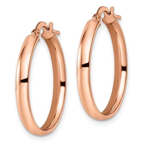 Lovely Rita's Earrings 10k Rose Gold Polished Finish Hoop Earrings