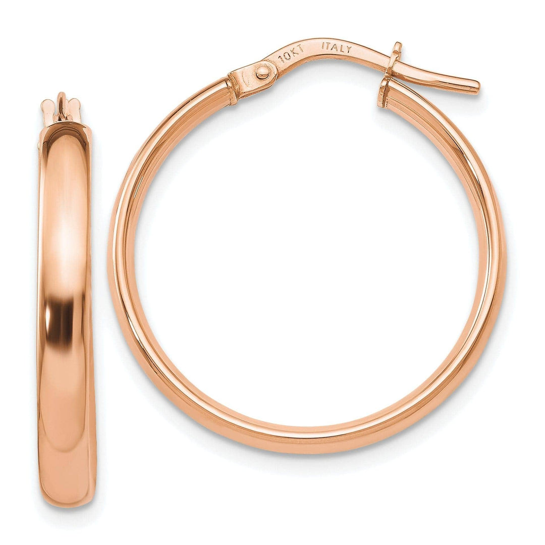 Lovely Rita's Earrings 10k Rose Gold Polished Finish Hoop Earrings