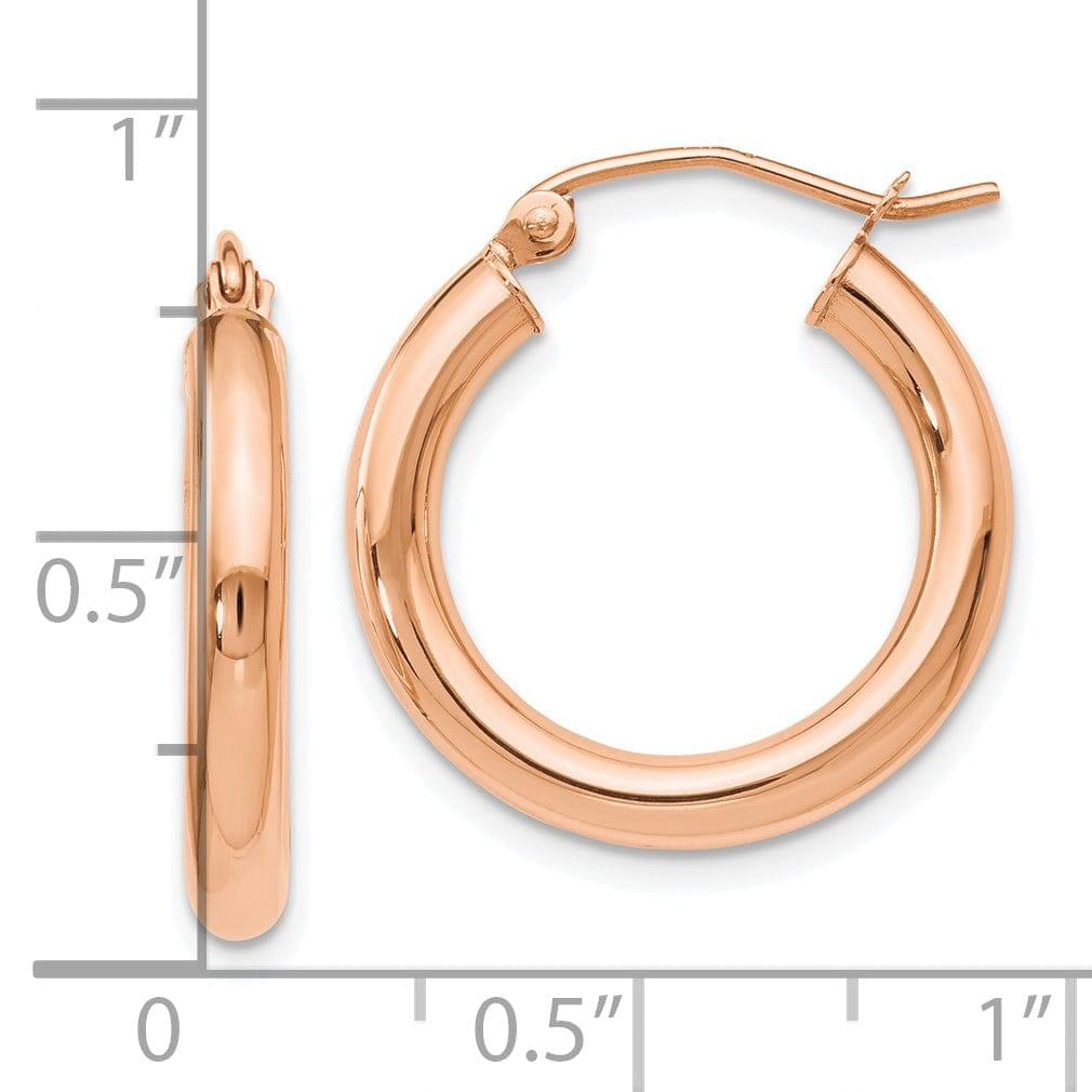Lovely Rita's Earrings 10K Rose Gold Polished Finish Hoop Earrings