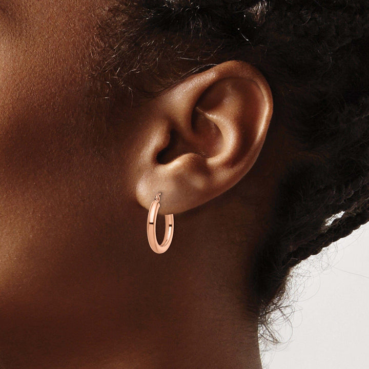 Lovely Rita's Earrings 10K Rose Gold Polished Finish Hoop Earrings