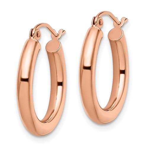 Lovely Rita's Earrings 10K Rose Gold Polished Finish Hoop Earrings