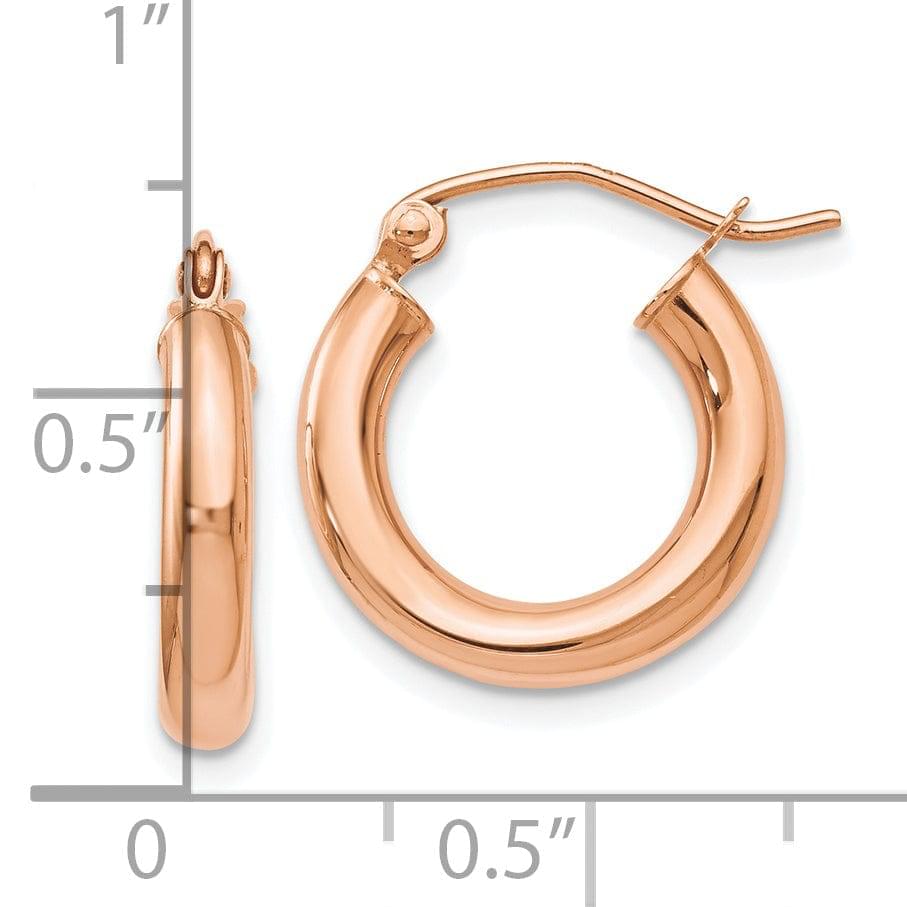 Lovely Rita's Earrings 10K Rose Gold Polished Finish Hoop Earrings