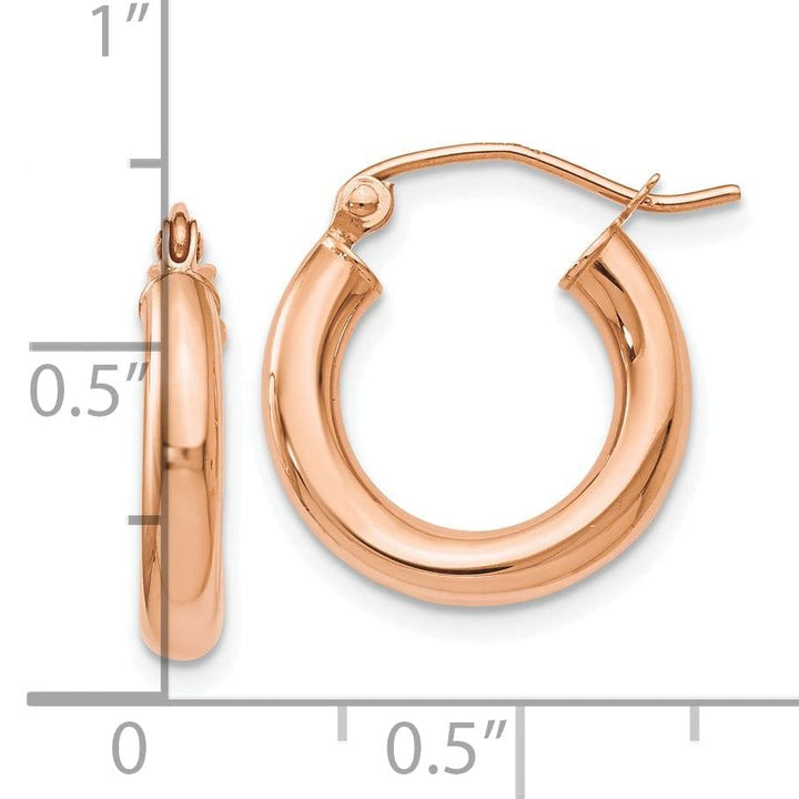 Lovely Rita's Earrings 10K Rose Gold Polished Finish Hoop Earrings