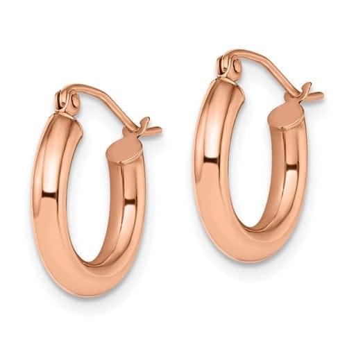 Lovely Rita's Earrings 10K Rose Gold Polished Finish Hoop Earrings