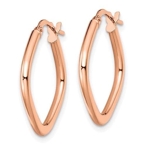 Lovely Rita's Earrings 10k Rose Gold Polished Finish Square Hoop Earrings