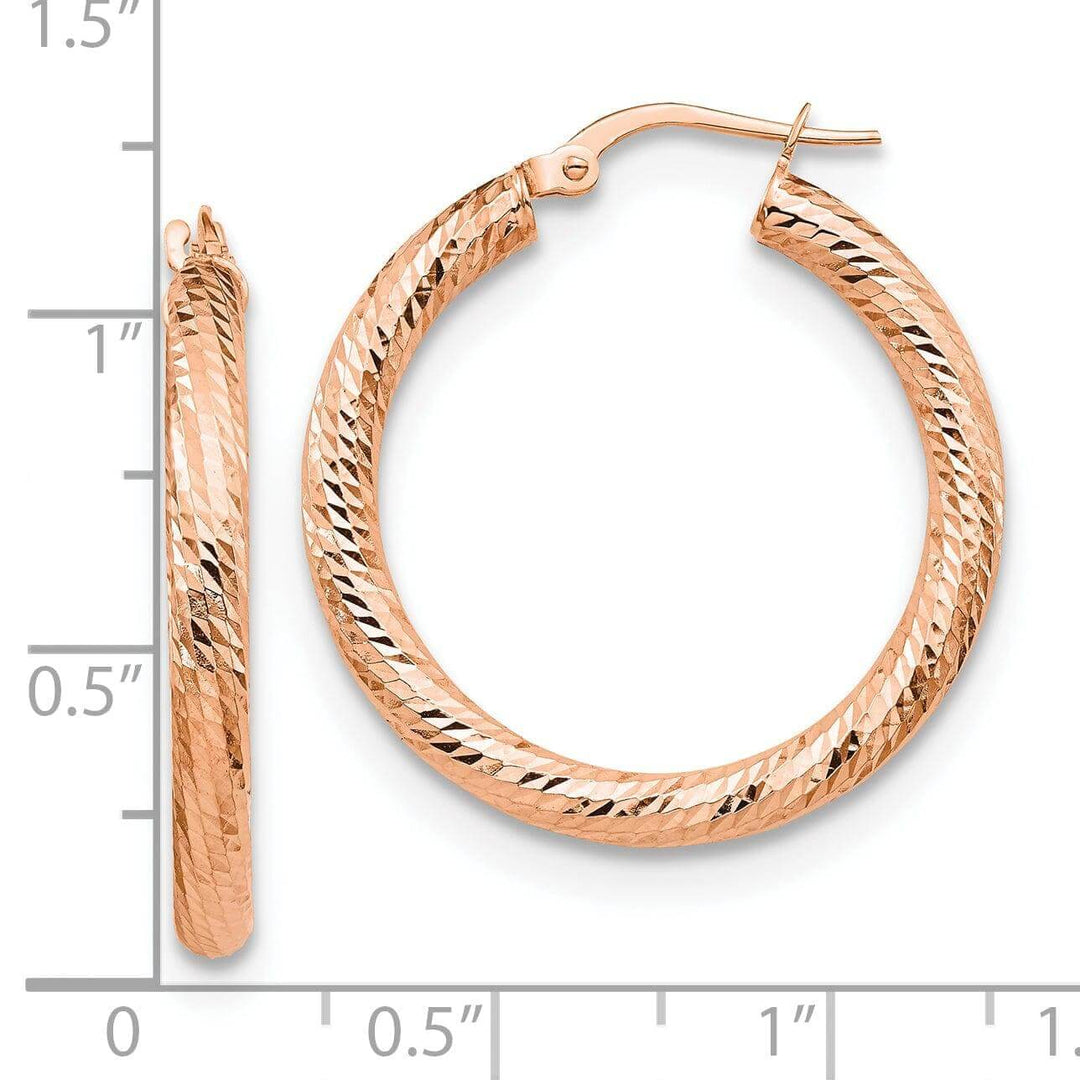 Lovely Rita's Earrings 10k Rose Gold Round Hoop Earrings