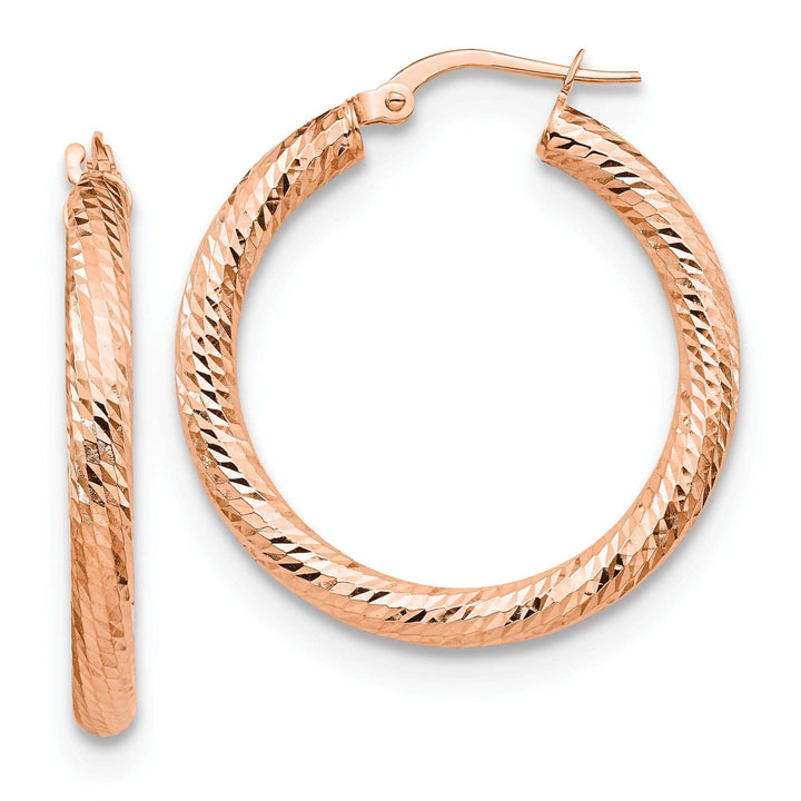 Lovely Rita's Earrings 10k Rose Gold Round Hoop Earrings