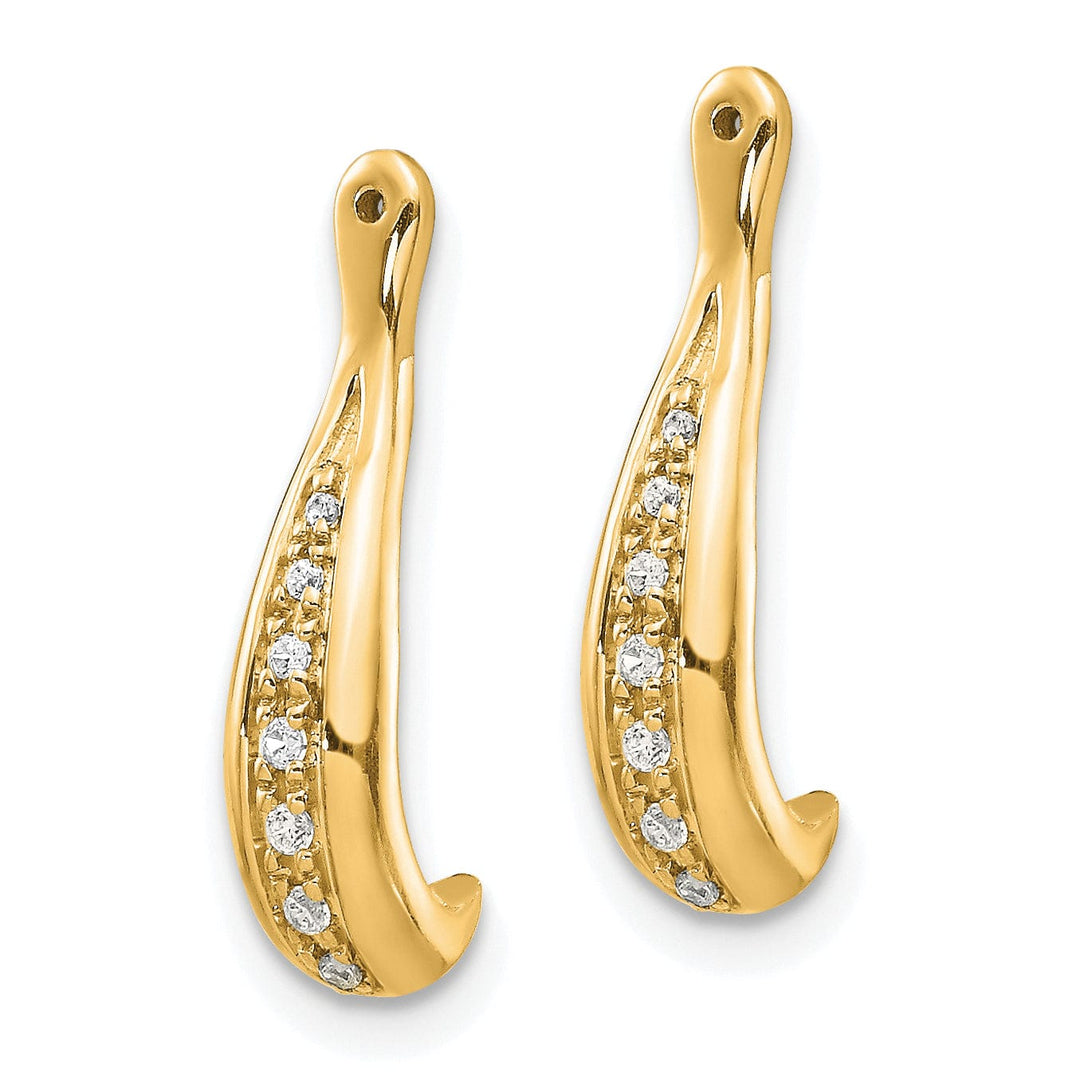 Lovely Rita's Earrings 14K Polished Yellow Gold 1/20 CT Diamond Earring Jackets