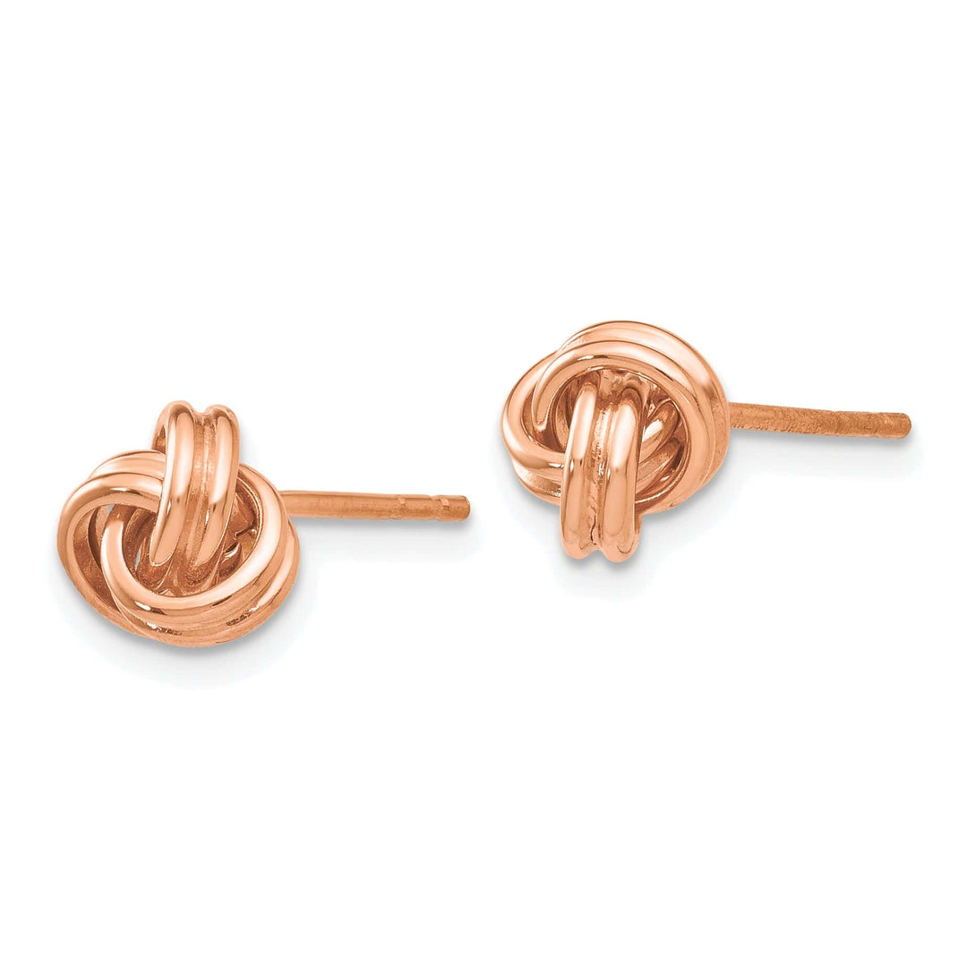 Lovely Rita's Earrings 14K Rose Gold Artistic Polished 7mm Love Knot Post Earrings