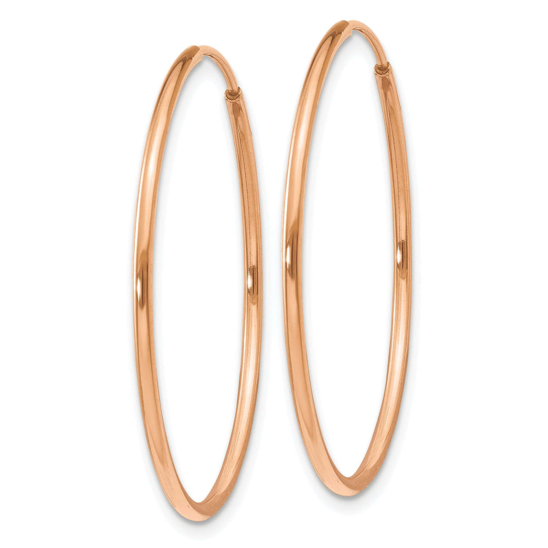 Lovely Rita's Earrings 14K Rose Gold Bold Polished 1.2x30mm Endless Hoop Earrings