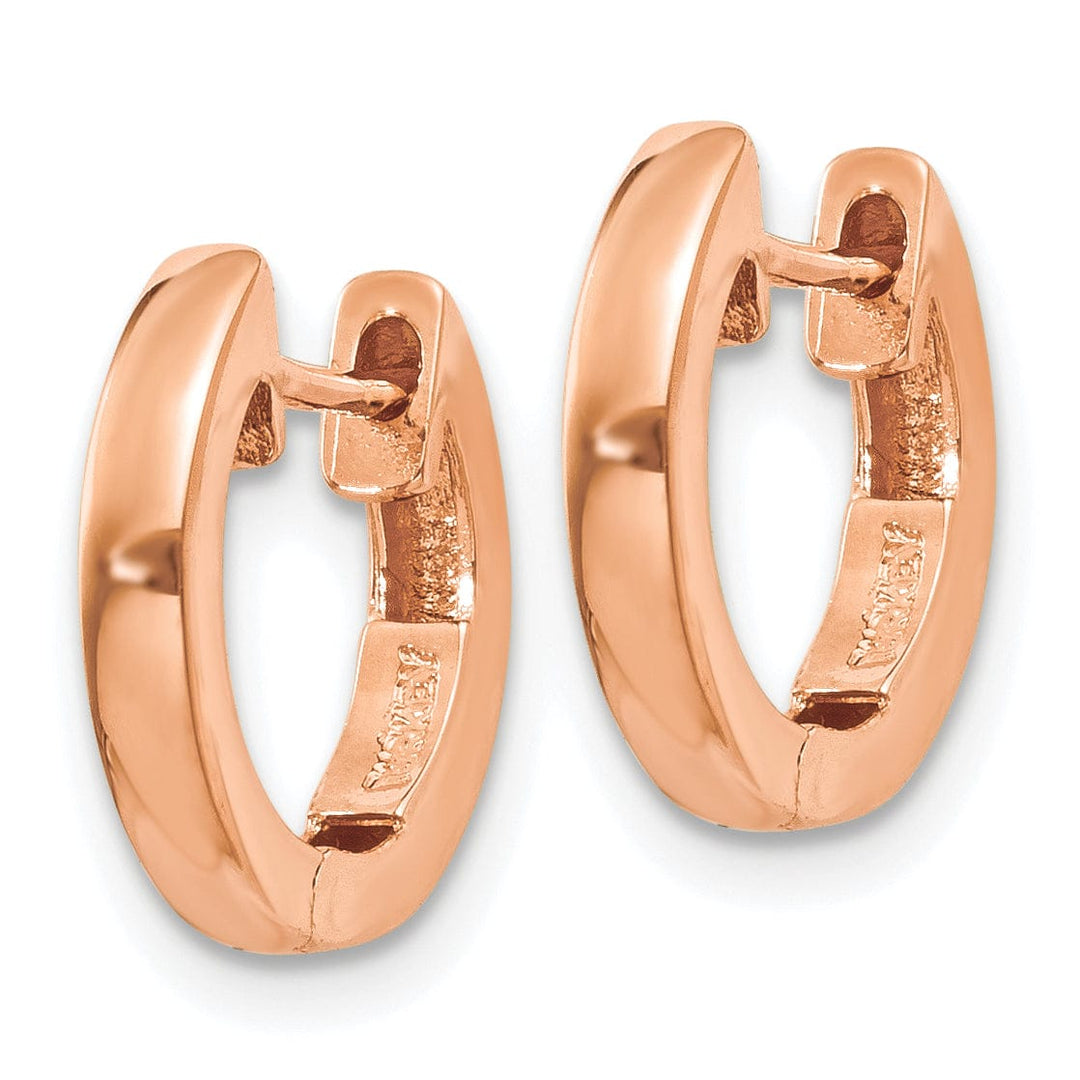 Lovely Rita's Earrings 14K Rose Gold Bold Polished 1.7mm Round Hinged Hoop Earrings