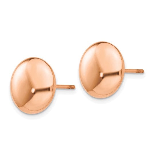Lovely Rita's Earrings 14K Rose Gold Brilliant Polished 12mm Button Post Earrings
