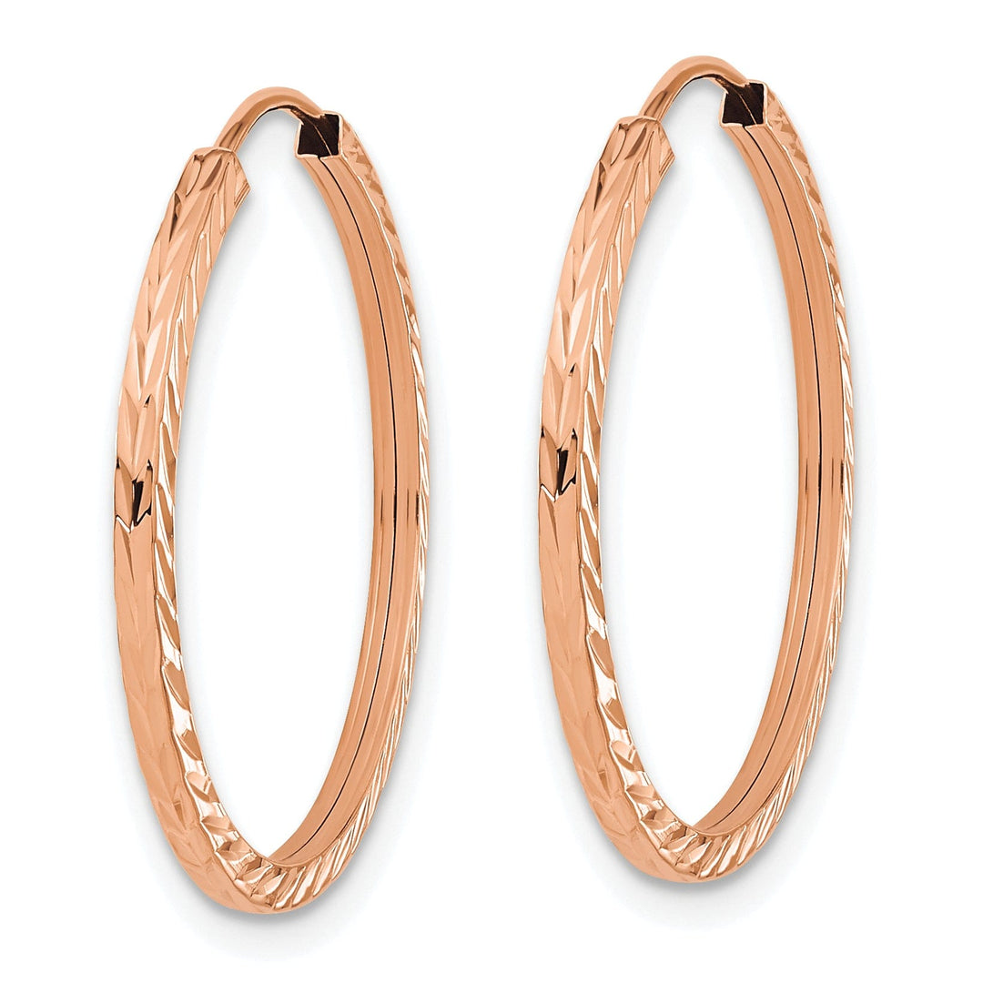Lovely Rita's Earrings 14K Rose Gold Chic D.C Square-Tube 1.6x25mm Endless Hoop Earrings