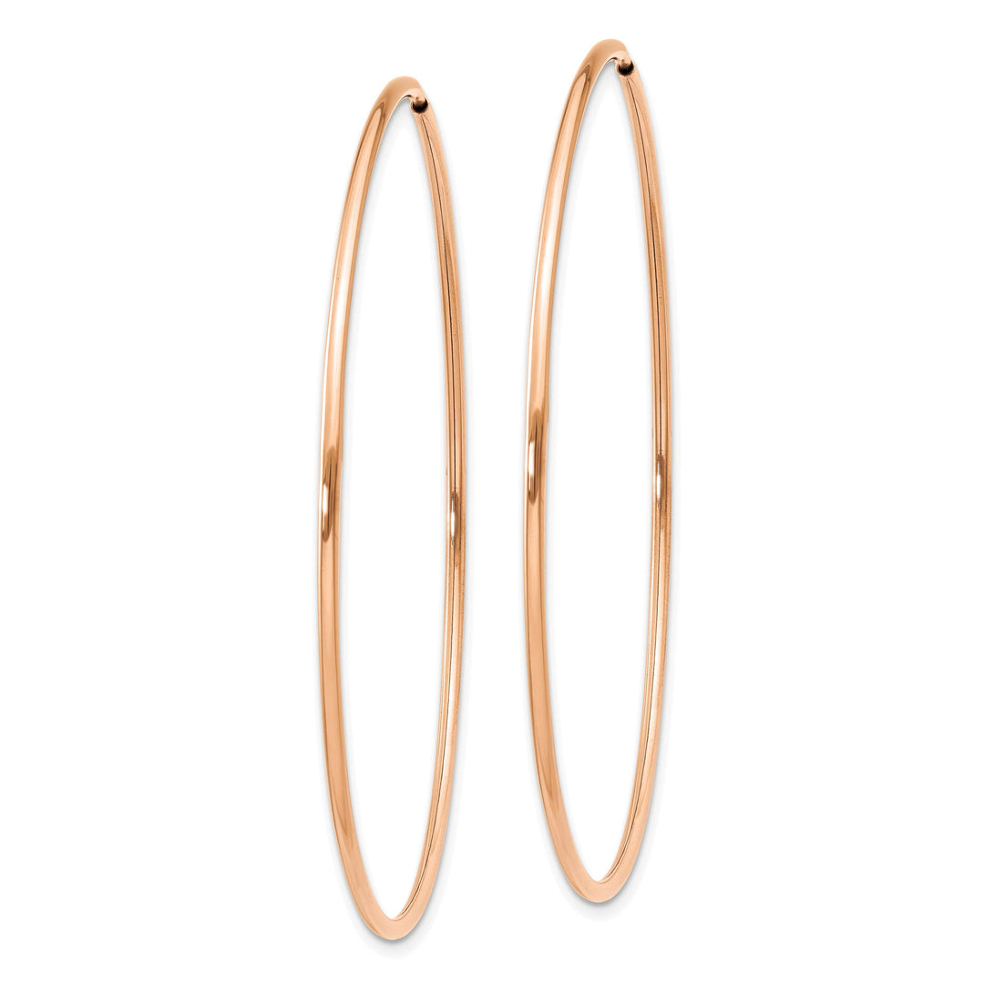 Lovely Rita's Earrings 14K Rose Gold Chic Polished 1.2x54mm Endless Hoop Earrings