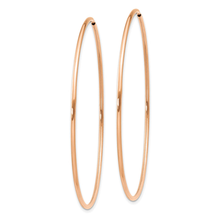 Lovely Rita's Earrings 14K Rose Gold Chic Polished 1.2x54mm Endless Hoop Earrings