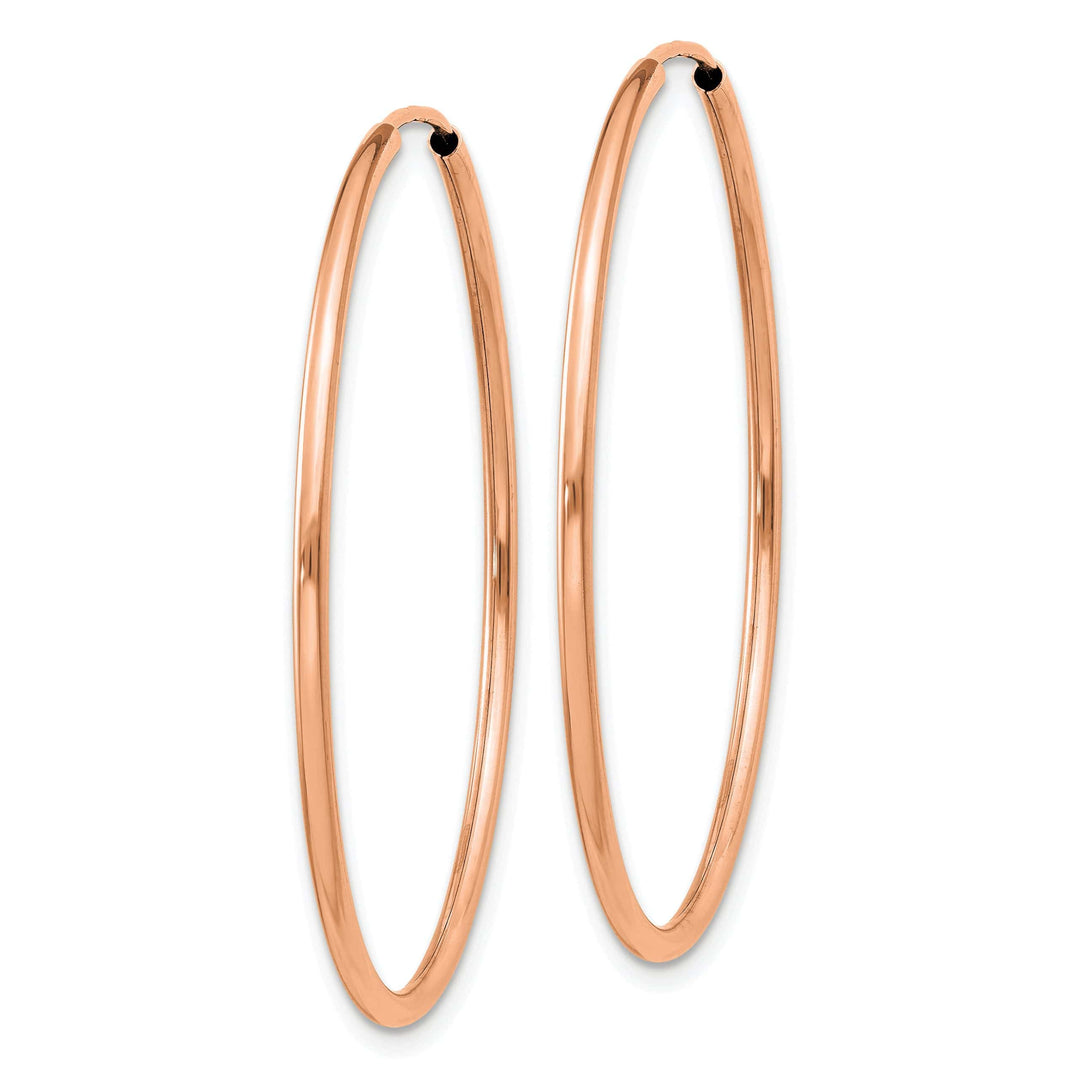Lovely Rita's Earrings 14K Rose Gold Chic Polished 1.5x38mm Endless Hoop Earrings
