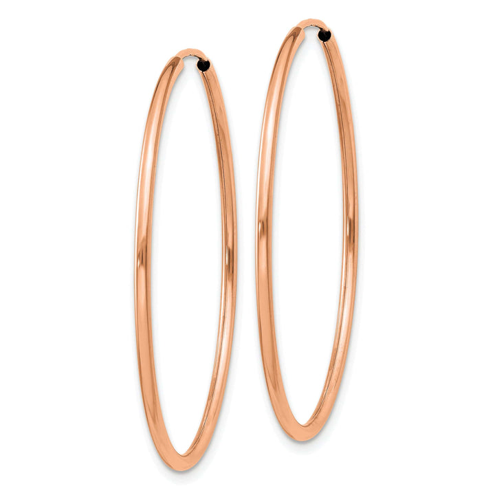 Lovely Rita's Earrings 14K Rose Gold Chic Polished 1.5x38mm Endless Hoop Earrings