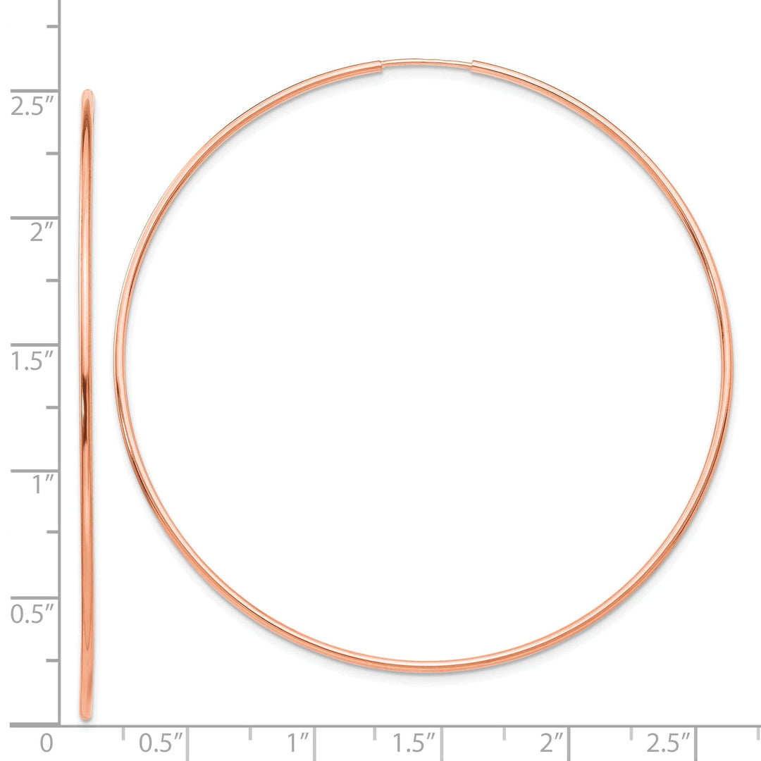 Lovely Rita's Earrings 14K Rose Gold Chic Polished 69mm Endless Hoop Earrings