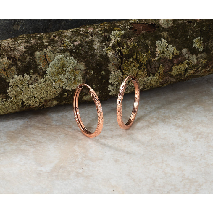 Lovely Rita's Earrings 14K Rose Gold Classic D.C Square-Tube 1.6x20mm Endless Hoop Earrings