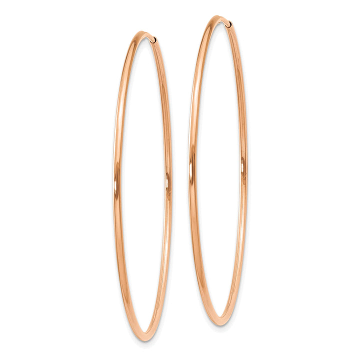 Lovely Rita's Earrings 14K Rose Gold Classic Polished 1.2x46mm Endless Hoop Earrings