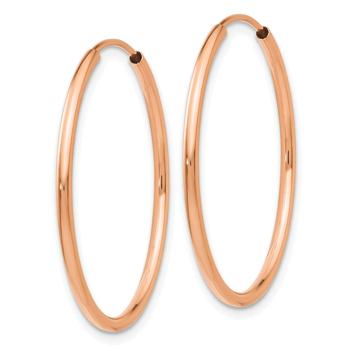 Lovely Rita's Earrings 14K Rose Gold Classic Polished 1.5x26mm Endless Hoop Earrings