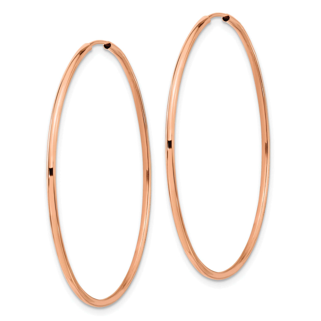 Lovely Rita's Earrings 14K Rose Gold Classic Polished 1.5x45mm Endless Hoop Earrings