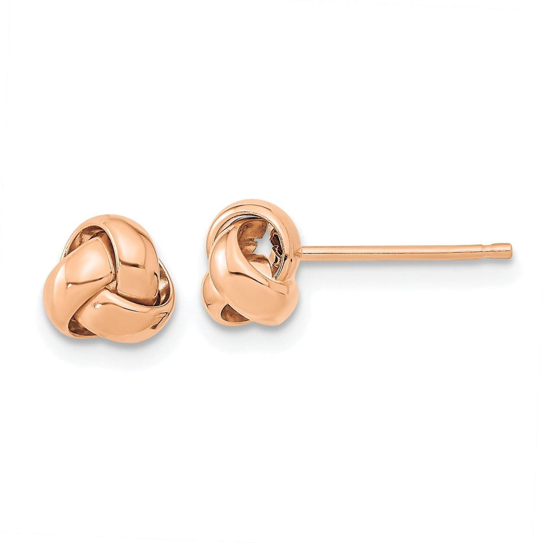 Lovely Rita's Earrings 14K Rose Gold Classic Polished 6.5mm Love Knot Post Earrings